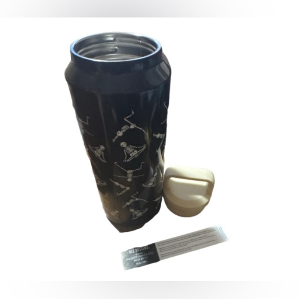 Limited edition skulls skeletons doing yogaStainless Steel Water Bottle - Black - Picture 3 of 5
